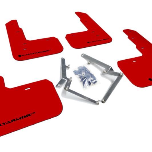 Rally Armor MF47-UR-RD/BLK - RALMF47-UR-RD/BLK - Rally Armor 17-22 Honda Civic Type R Red UR Mud Flap w/Black Logo - Shipped in Europe - Tuningsupply.com