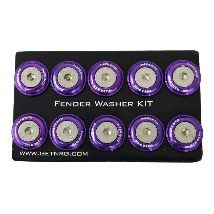 NRG FW-100PP - NRGFW-100PP - NRG Fender Washer Kit w/Rivets For Plastic (Purple) - Set of 10 - Shipped in Europe - Tuningsupply.com