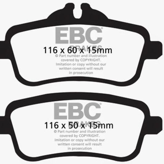 EBC DP42137R - EBCDP42137R - EBC 14+ Mercedes-Benz CLA45 AMG 2.0 Turbo Yellowstuff Rear Brake Pads - Shipped in Europe - Tuningsupply.com