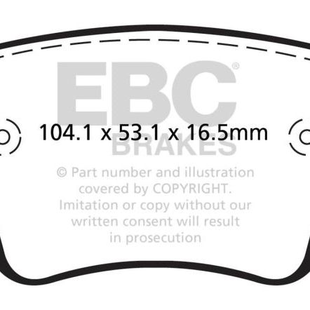 EBC DP42201R - EBCDP42201R - EBC 15-21 Volkswagen GTi 2.0 Turbo Yellowstuff Rear Brake Pads - Shipped in Europe - Tuningsupply.com