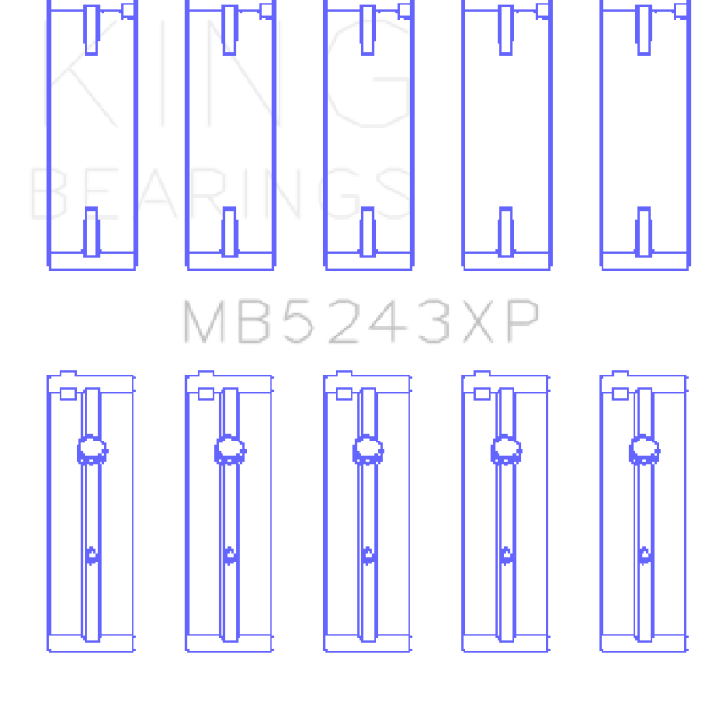 King Engine Bearings GMB5243XP0.25 - KINGMB5243XP0.25 - King Engine Bearings Nissan SR20DE/DET (2.0L) Performance Main Bearing Set - Size +0.25mm - Shipped in Europe - Tuningsupply.com