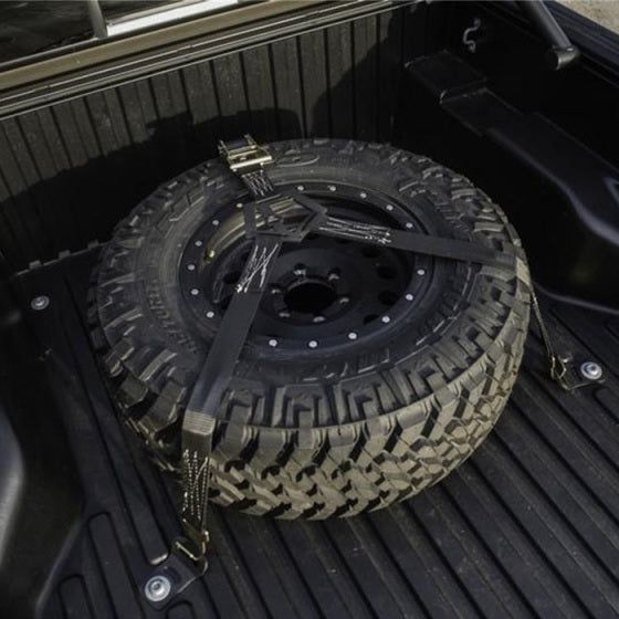 N-Fab BM1TSBK - NFBBM1TSBK - N-Fab Bed Mounted Rapid Tire Strap Universal - Gloss Black - Black Strap - Shipped in Europe - Tuningsupply.com