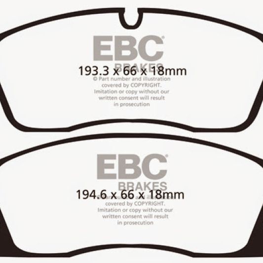 EBC ED91871 - EBCED91871 - EBC 11+ Dodge Durango 3.6 Extra Duty Front Brake Pads - Shipped in Europe - Tuningsupply.com