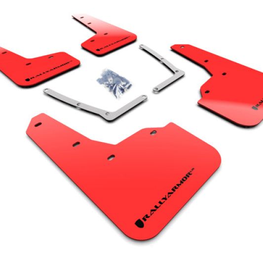 Rally Armor MF50-UR-RD/BLK - RALMF50-UR-RD/BLK - Rally Armor 16-21 Honda Civic Si Red UR Mud Flap w/Black Logo - Shipped in Europe - Tuningsupply.com
