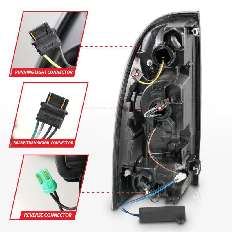 ANZO 311427 - ANZ311427 - ANZO 05-15 Toyota Tacoma Full LED Tail Lights w/Light Bar Sequential Black Housing Clear Lens - Shipped in Europe - Tuningsupply.com