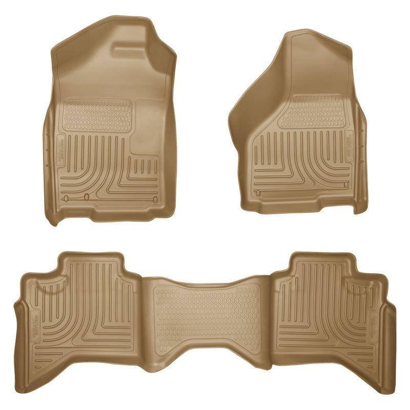 Husky Liners 98033 - HSL98033 - Husky Liners 03-08 Dodge Ram 1500/2500/3500 Quad Cab WeatherBeater Combo Tan Floor Liners - Shipped in Europe - Tuningsupply.com