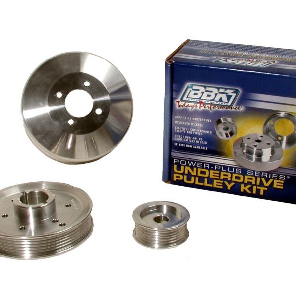 BBK 1555 - BBK1555 - BBK 96-01 Mustang 4.6 GT Cobra Underdrive Pulley Kit - Lightweight CNC Billet Aluminum (3pc) - Shipped in Europe - Tuningsupply.com