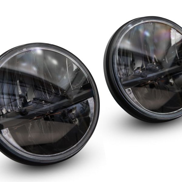 Raxiom J108039 - RAXJ108039 - Raxiom 97-18 Jeep Wrangler TJ/JK Axial Series LED Headlights- Black Housing (Clear Lens) - Shipped in Europe - Tuningsupply.com