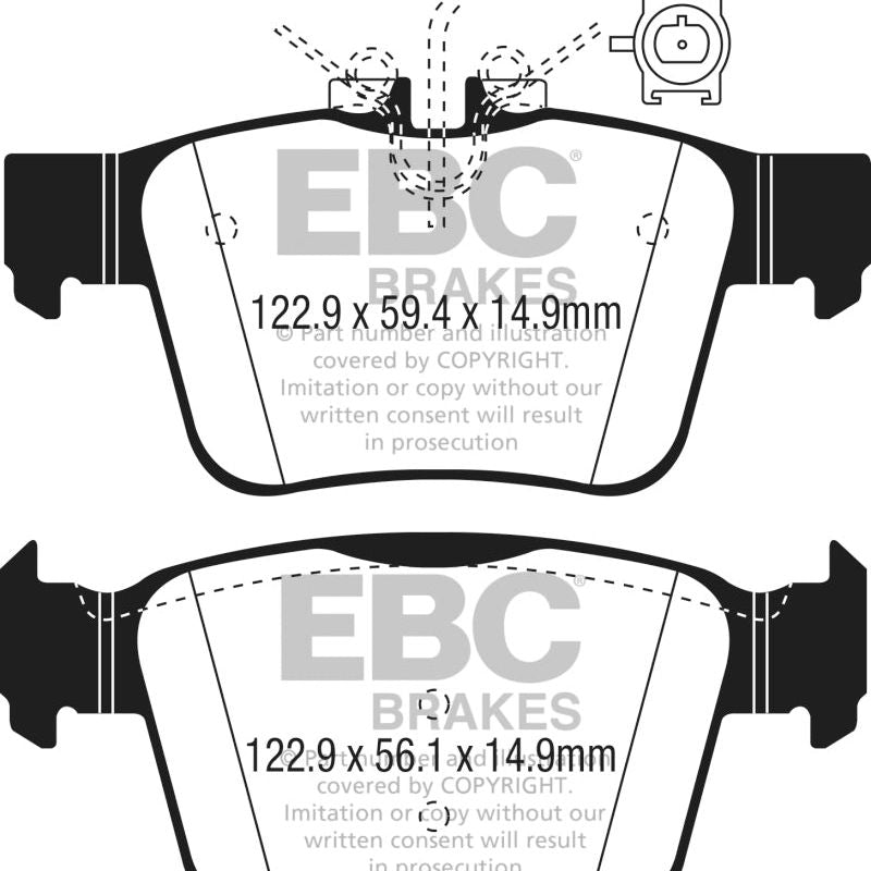 EBC DP32315C - EBCDP32315C - EBC 2017+ Alfa Romeo Giulia 2.0T Redstuff Rear Brake Pads - Shipped in Europe - Tuningsupply.com
