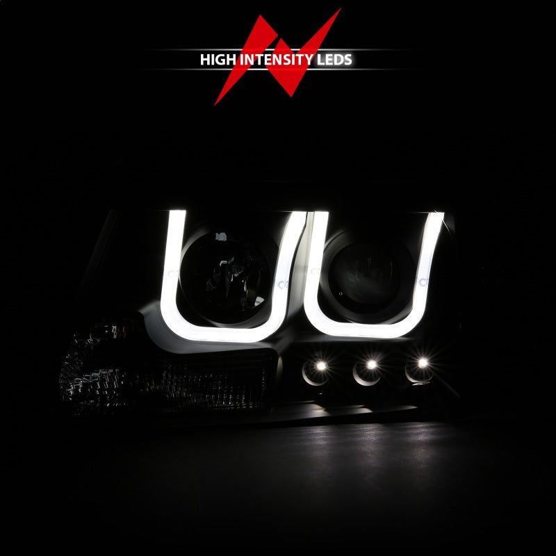 ANZO 111288 - ANZ111288 - ANZO 2004-2008 Ford F-150 Projector Headlights w/ U-Bar Black - Shipped in Europe - Tuningsupply.com