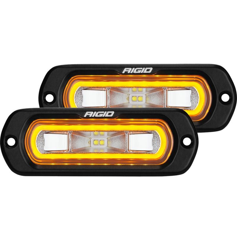 Rigid Industries 53222 - RIG53222 - Rigid Industries SR-L Series Flush Mount LED Spreader Pair w/ Red Halo - Universal - Shipped in Europe - Tuningsupply.com
