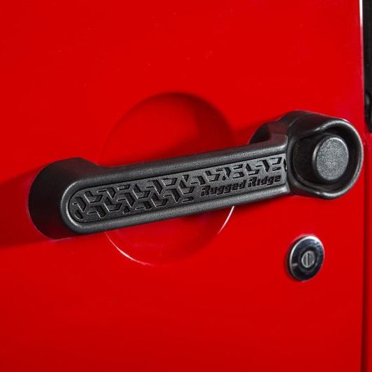 Rugged Ridge 13311.49 - RUG13311.49 - Rugged Ridge Elite Dr Hndle Inserts Black Tread 4Dr 07-18 Jeep Wrangler JK - Shipped in Europe - Tuningsupply.com