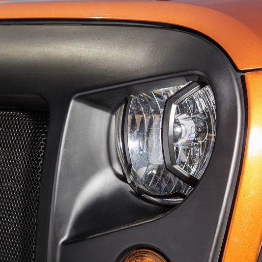Rugged Ridge 11230.12 - RUG11230.12 - Rugged Ridge 07-18 Jeep Wrangler JK/JKU Textured Black Elite Headlight Euro Guards - Shipped in Europe - Tuningsupply.com