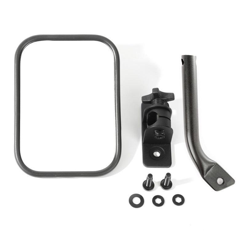 Rugged Ridge 11025.20 - RUG11025.20 - Rugged Ridge 97-18 Jeep Wrangler Textured Black Rectangluar Stubby Trail Mirror - Shipped in Europe - Tuningsupply.com
