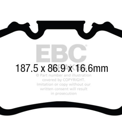 EBC DP42207R - EBCDP42207R - EBC 13-15 Porsche 911 (991) (Cast Iron Rotor only) 3.8 GT3 Yellowstuff Rear Brake Pads - Shipped in Europe - Tuningsupply.com