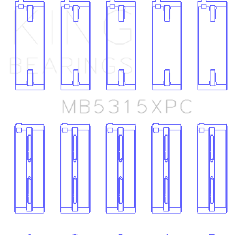 King Engine Bearings GMB5315XPC - KINGMB5315XPC - King Engine Bearings Mitsubishi 4G63/4G64 Coated Performance Main Bearing Set - Size STD - Shipped in Europe - Tuningsupply.com