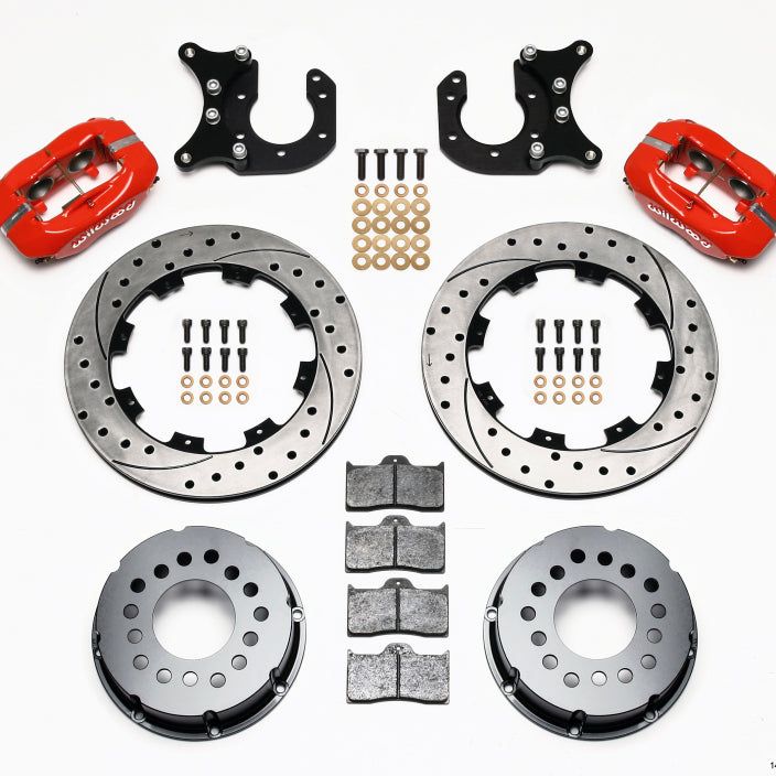 Wilwood 140-2118-DR - WIL140-2118-DR - Wilwood Forged Dynalite P/S Rear Kit Drilled Red New Big Ford 2.50in Offset - Shipped in Europe - Tuningsupply.com