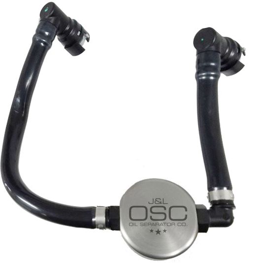 J&L 3024P-C - JLT3024P-C - J&L 2018-2023 Ford Mustang GT Passenger Side Oil Separator 3.0 - Clear Anodized - Shipped in Europe - Tuningsupply.com