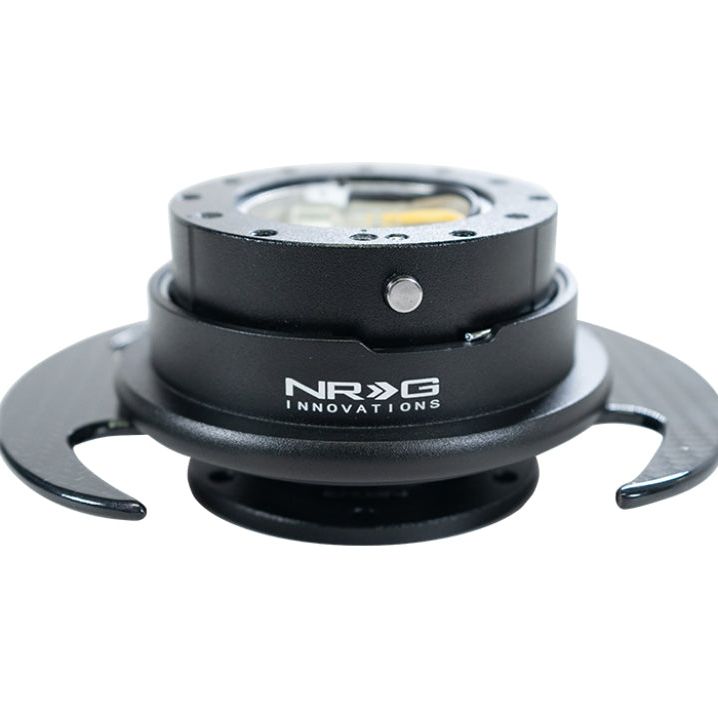 NRG SRK-650CF - NRGSRK-650CF - NRG Quick Release Kit Gen 3.0 - Black Body / Black Ring w/ Carbon Fiber Handles - Shipped in Europe - Tuningsupply.com