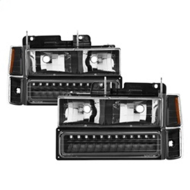 SPYDER 5069542 - SPY5069542 - xTune 92-94 Blazer Full Size Corner/LED Bumper Headlights Black HD-JH-CCK88-LED-AM-BK-SET - Shipped in Europe - Tuningsupply.com