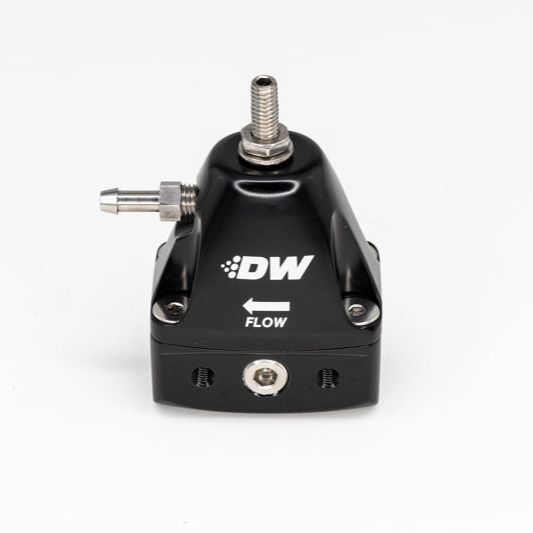 DeatschWerks 6-1001-FRB - DWK6-1001-FRB - DeatschWerks DWR1000iL In-Line Adjustable Fuel Pressure Regulator - Black - Shipped in Europe - Tuningsupply.com