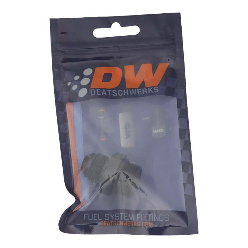 DeatschWerks 6-02-0406-B - DWK6-02-0406-B - DeatschWerks 10AN ORB Male to 8AN Male Flare Adapter (Incl O-Ring) - Anodized Matte Black - Shipped in Europe - Tuningsupply.com