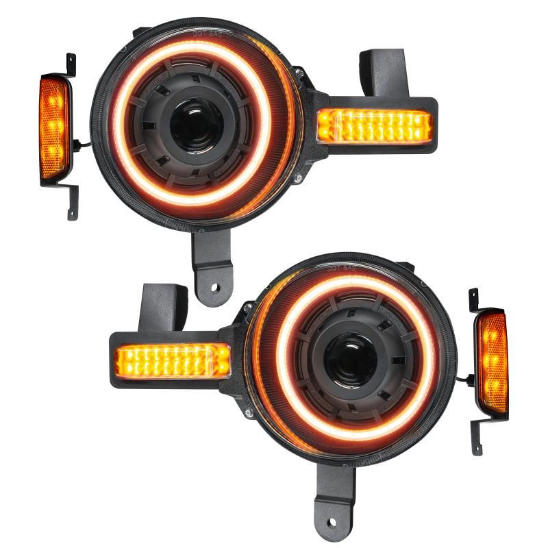 ORACLE Lighting 5886-023 - ORL5886-023 - Oracle 2021+ Ford Bronco Oculus Bi-LED Projector Headlights - Amber/White Switchback - Shipped in Europe - Tuningsupply.com
