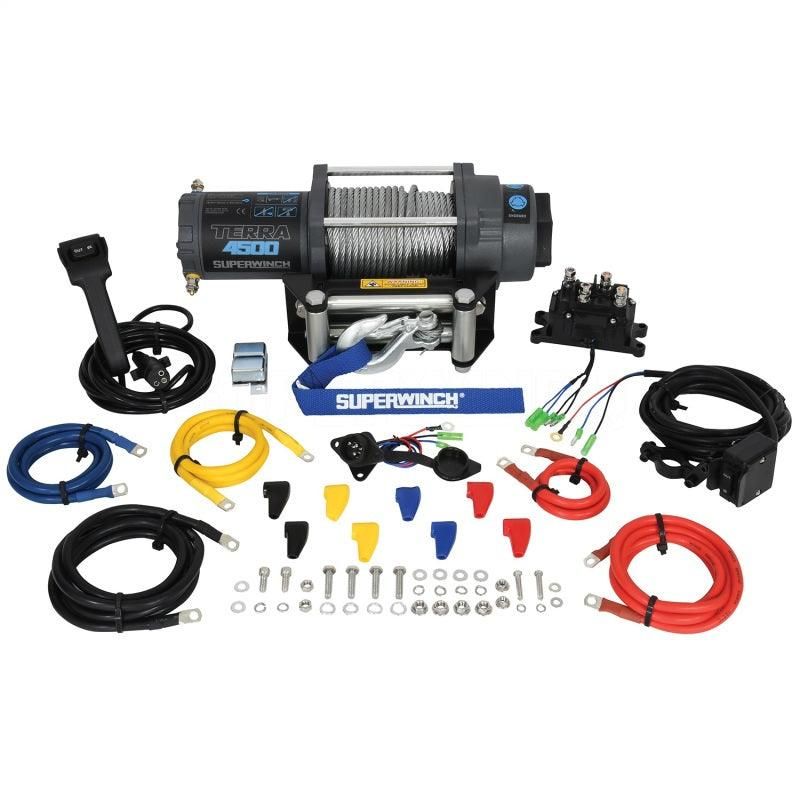 Superwinch 1145260 - SUW1145260 - Superwinch 4500 LBS 12V DC 15/64in x 50ft Steel Rope Terra 4500 Winch - Gray Wrinkle - Shipped in Europe - Tuningsupply.com