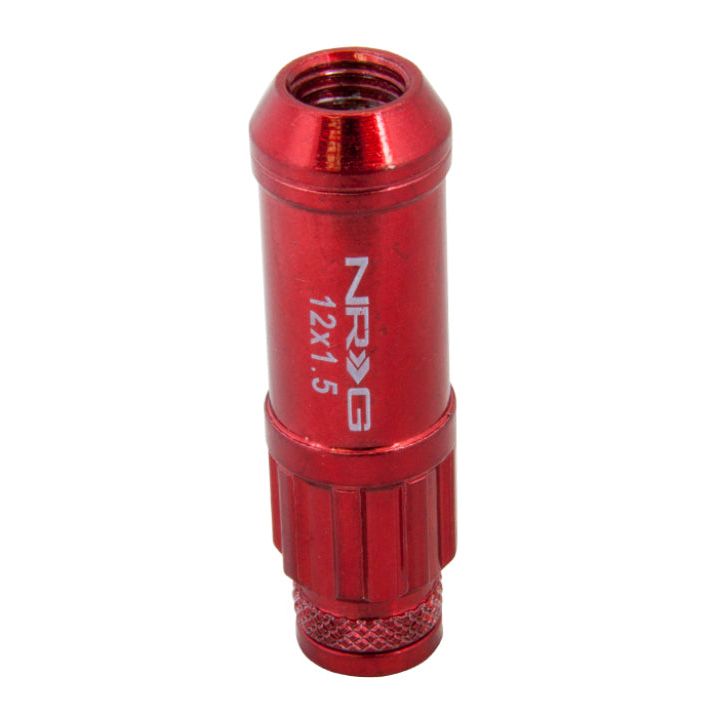 NRG LN-LS700RD-21 - NRGLN-LS700RD-21 - NRG 700 Series M12 X 1.5 Steel Lug Nut w/Dust Cap Cover Set 21 Pc w/Locks & Lock Socket - Red - Shipped in Europe - Tuningsupply.com
