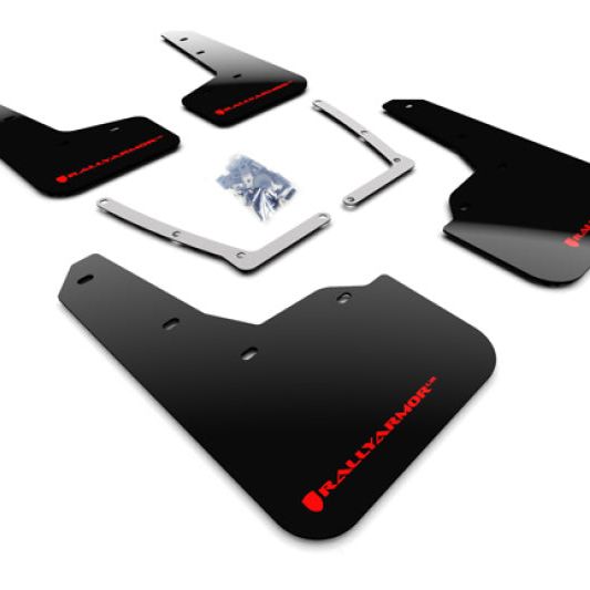 Rally Armor MF50-UR-BLK/RD - RALMF50-UR-BLK/RD - Rally Armor 16-21 Honda Civic Si Black UR Mud Flap w/Red Logo - Shipped in Europe - Tuningsupply.com