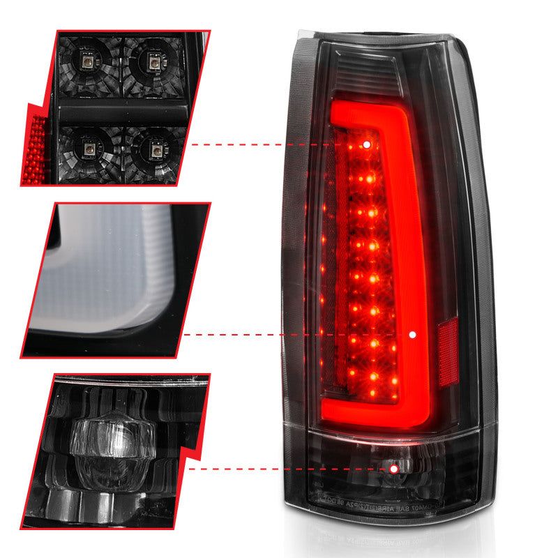 ANZO 311344 - ANZ311344 - ANZO 1999-2000 Cadillac Escalade LED Taillights Black Housing Clear Lens Pair - Shipped in Europe - Tuningsupply.com