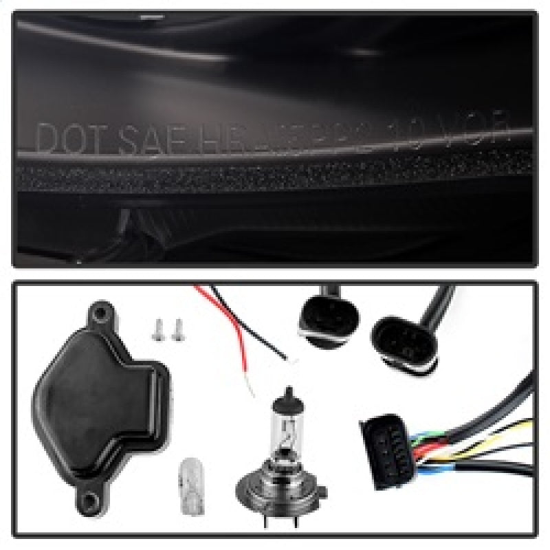 SPYDER 5042415 - SPY5042415 - Spyder BMW E46 3-Series 02-05 4DR Projector Headlights 1PC LED Halo Blk PRO-YD-BMWE4602-4D-AM-BK - Shipped in Europe - Tuningsupply.com