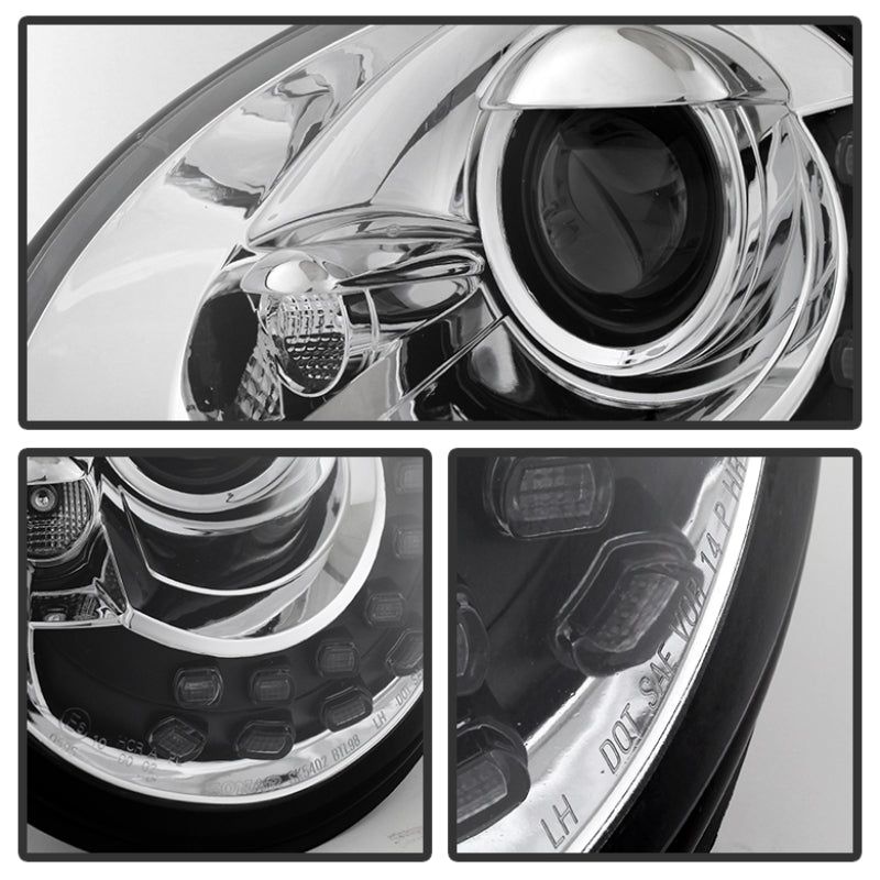 SPYDER 5080554 - SPY5080554 - Spyder Volkswagen Beetle 1998-2005 Projector Headlights DRL Chrome PRO-YD-VB98-DRL-C - Shipped in Europe - Tuningsupply.com