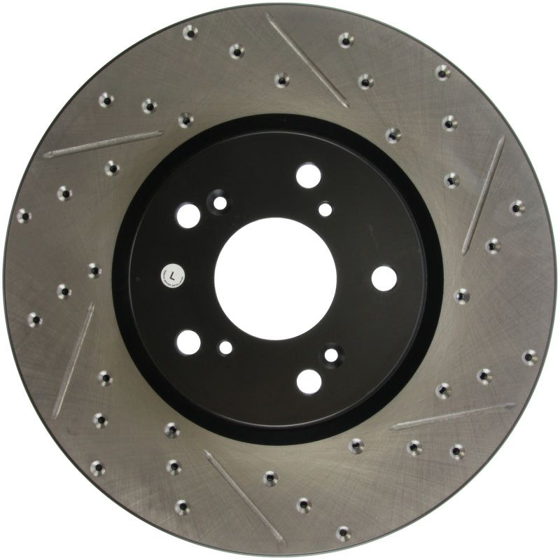 Stoptech 127.40062L - STO127.40062L - StopTech 04-08 Acura TL (Brembo Caliber) SportStop Slotted & Drilled Left Front Rotor - Shipped in Europe - Tuningsupply.com