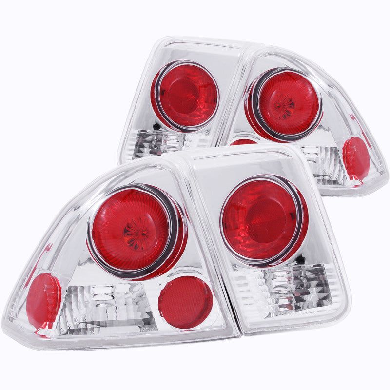 ANZO 221047 - ANZ221047 - ANZO 2001-2004 Honda Civic Taillights Chrome - Shipped in Europe - Tuningsupply.com