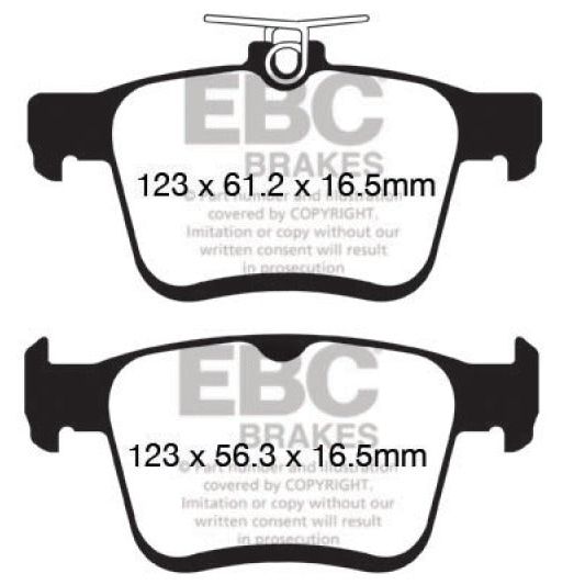 EBC UD1761 - EBCUD1761 - EBC 2014+ Audi A3 1.8 Turbo (w/Electronic Parking Brake) Ultimax2 Rear Brake Pads - Shipped in Europe - Tuningsupply.com