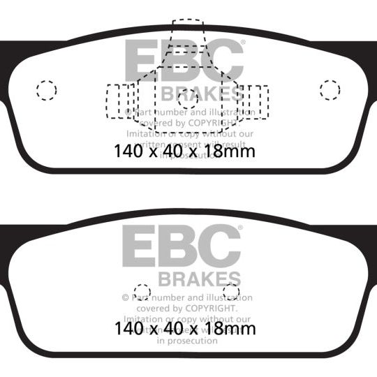 EBC DP22146 - EBCDP22146 - EBC 2016-2017 Smart Fortwo 0.9L Turbo Greenstuff Front Brake Pads - Shipped in Europe - Tuningsupply.com