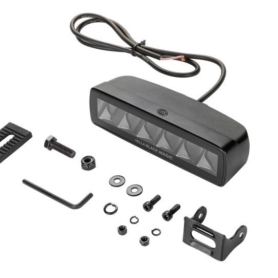 Hella LA358176211 - HELLA358176211 - Hella Universal Black Magic 6 L.E.D. Mini Light Bar - Spot Beam - Shipped in Europe - Tuningsupply.com
