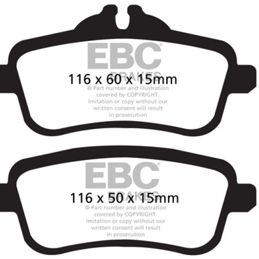 EBC DP32137C - EBCDP32137C - EBC 14+ Mercedes-Benz CLA45 AMG 2.0 Turbo Redstuff Rear Brake Pads - Shipped in Europe - Tuningsupply.com