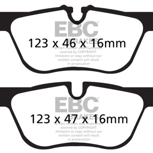 EBC UD1613 - EBCUD1613 - EBC 14+ BMW 228 Coupe 2.0 Turbo ATE calipers Ultimax2 Rear Brake Pads - Shipped in Europe - Tuningsupply.com