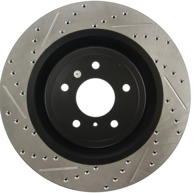 Stoptech 127.42100R - STO127.42100R - StopTech Infiniti G37 / Nissan 370Z SportStop Slotted & Drilled Front Right Rotor - Shipped in Europe - Tuningsupply.com