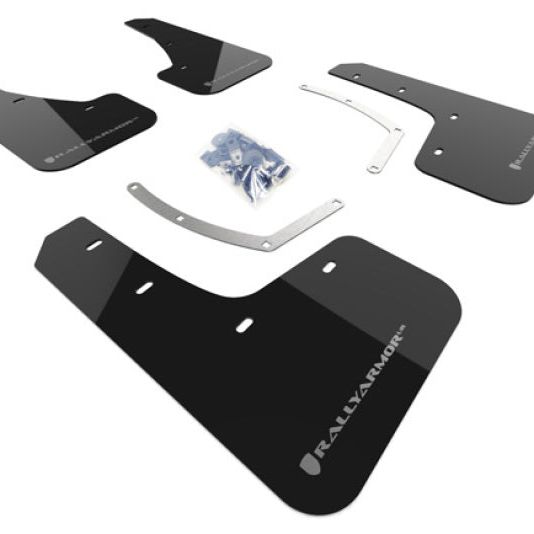 Rally Armor MF49-UR-BLK/SIL - RALMF49-UR-BLK/SIL - Rally Armor 18-25 Subaru Ascent Black UR Mud Flap w/Silver Logo - Shipped in Europe - Tuningsupply.com