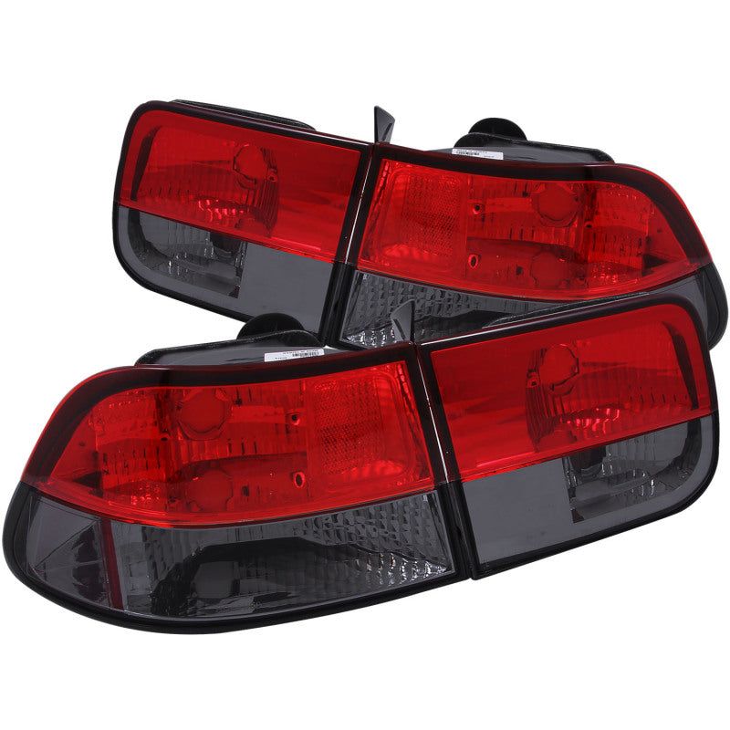 ANZO 221206 - ANZ221206 - ANZO 1996-2000 Honda Civic Taillights Red/Smoke - Shipped in Europe - Tuningsupply.com
