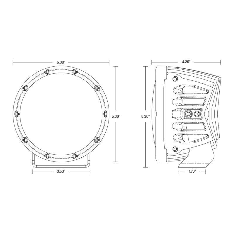 Rigid Industries 36211 - RIG36211 - Rigid Industries 360-Series Laser 6in Amber Backlight - Shipped in Europe - Tuningsupply.com