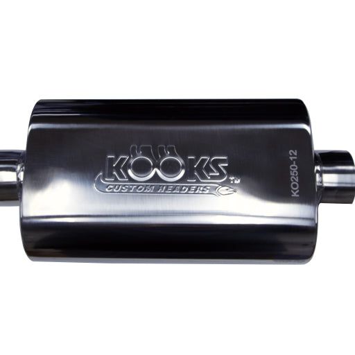 Kooks Headers KO250-12 - KSHKO250-12 - Kooks Universal 2 1/2in Center/Center Oval Muffler (4x8x12) - Shipped in Europe - Tuningsupply.com