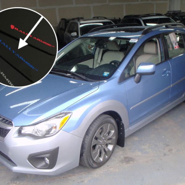 Rally Armor MF22-UR-BLK/BL - RALMF22-UR-BLK/BL - Rally Armor 12-16 Subaru Impreza 4D/5D Black UR Mud Flap w/Blue Logo - Shipped in Europe - Tuningsupply.com