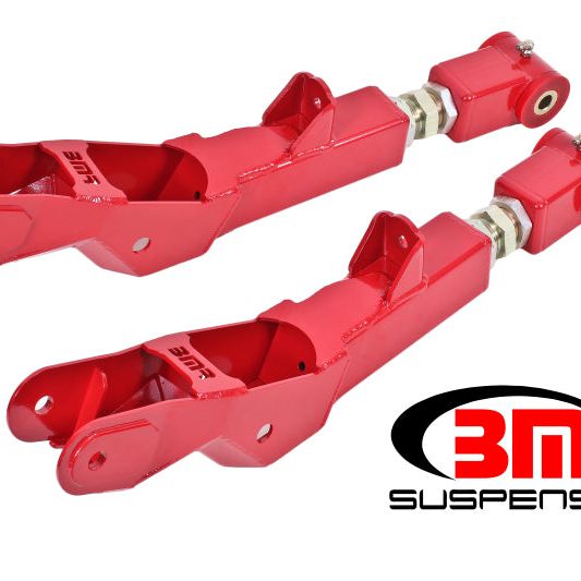 BMR Suspension TCA029R - BMRTCA029R - BMR 10-15 5th Gen Camaro Lower Control Arms Rear On-Car Adj. (Polyurethane) - Red - Shipped in Europe - Tuningsupply.com