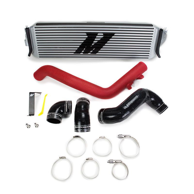 Mishimoto MMINT-CTR-17KSLWRD - MISMMINT-CTR-17KSLWRD - Mishimoto 2017+ Honda Civic Type R Intercooler Kit - Silver Intercooler Red Piping - Shipped in Europe - Tuningsupply.com