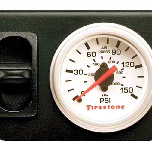 Firestone 2229 - FIR2229 - Firestone Air Adj. Leveling Electric Control Panel w/Single Gauge 0-150psi - White (WR17602229) - Shipped in Europe - Tuningsupply.com