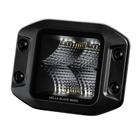 Hella LA358176831 - HELLA358176831 - Hella Universal Black Magic 3.2in L.E.D. Cube Kit - Flood Beam (Flush Mount) - Shipped in Europe - Tuningsupply.com